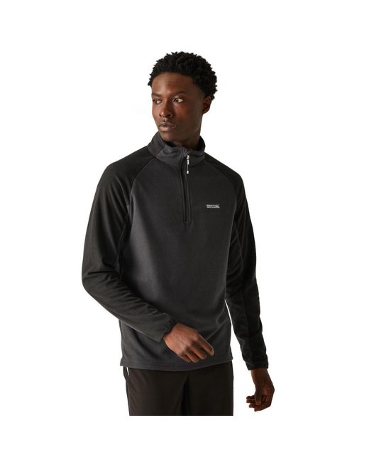 Regatta Black Elson Ii Half Zip Grid Fleece Jacket for men