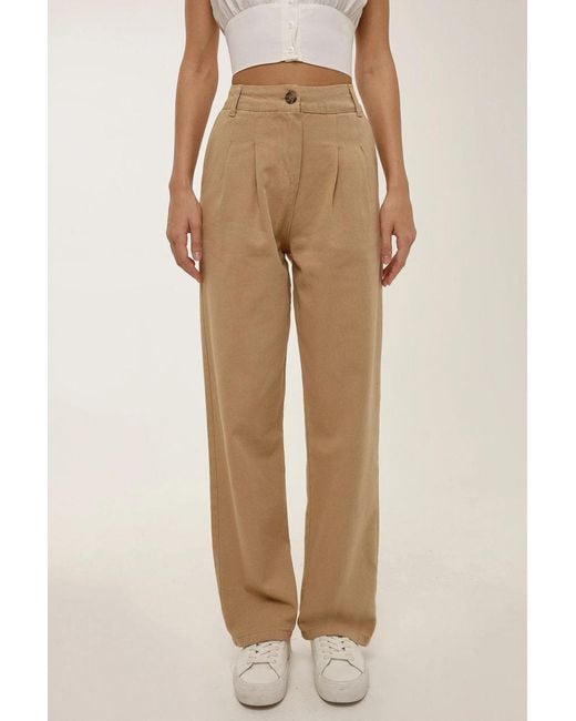 Hiccup Natural High Waist Pleated Trousers