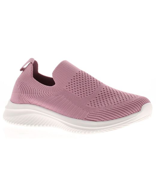 FOCUS BY SHANI Purple Knitted Trainers Annika Slip On Textile