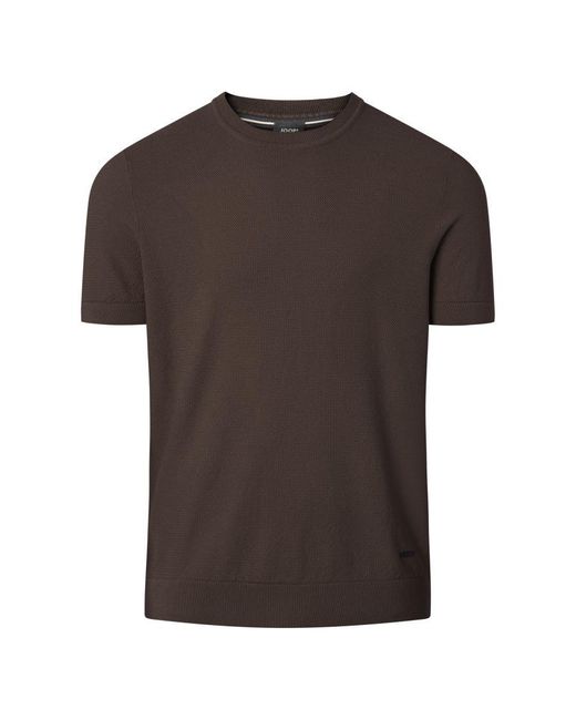 Joop! Brown Crew Neck Knit T-Shirt Short Sleeve for men