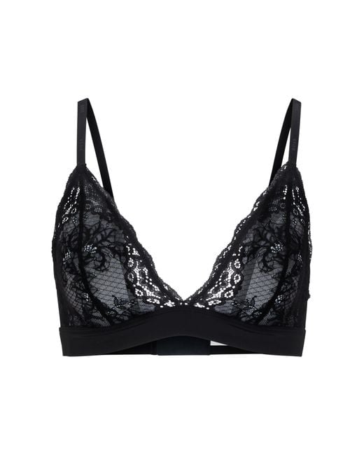 Boss Black Lace Triangle Bra