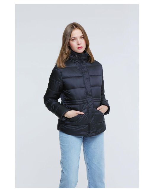 Elle 's Padded Jacket With Inner Fur Collar In Black in het Blue