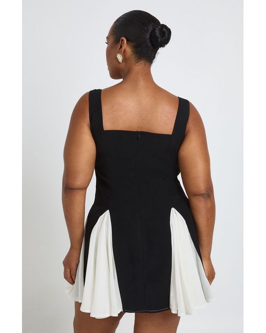Boohoo Blue Plus Godet Hem Mini Dress