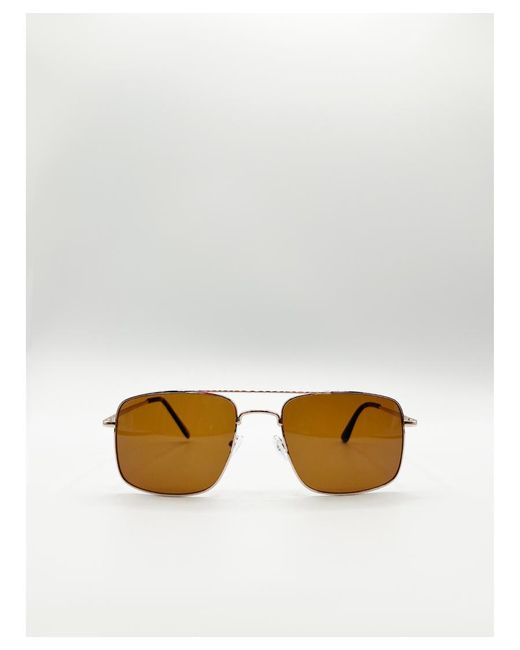 SVNX White Aviator Style Square Frame Sunglasses for men