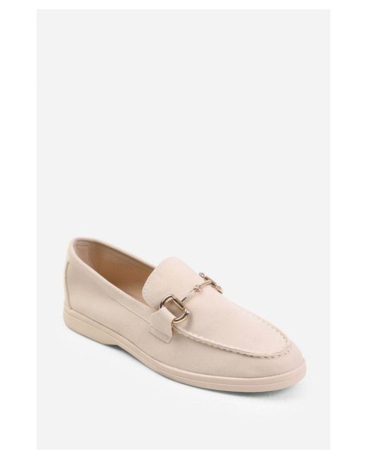 Where's That From White Wheres 'Aster' Slip On Loafer With Metal Detailing