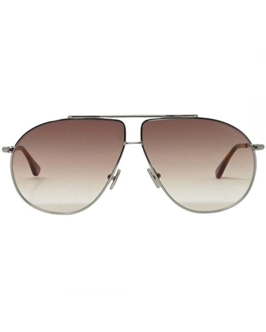 Tom Ford Riley-02 Ft0825 14g Silver Sunglasses in het Brown voor heren