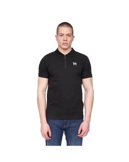 Henleys Black Tapehen Polo Shirt Cotton for men