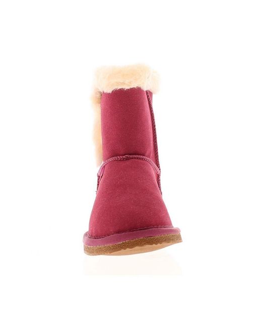 Hush Puppies Red Ashlyn Genuine Suede Bootie Slippers Rose