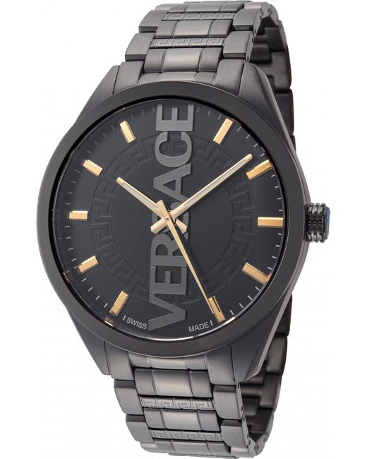 Versace Gray Ve3H00522 V Vertical Watch for men