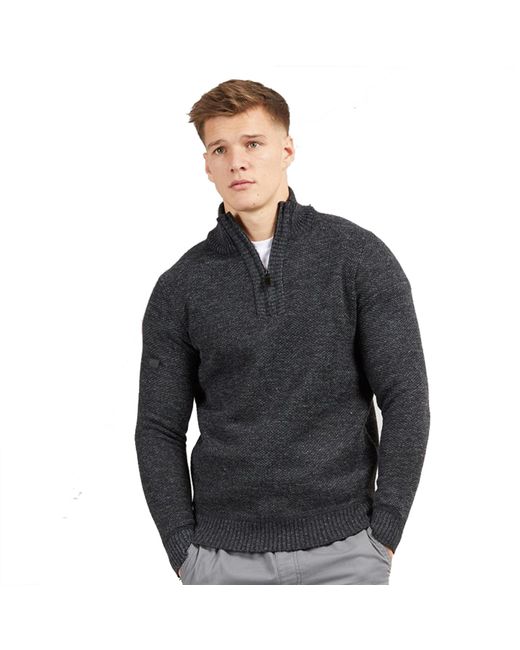 Bench Black Palacio Knitted Quarter Zip Jumper for men