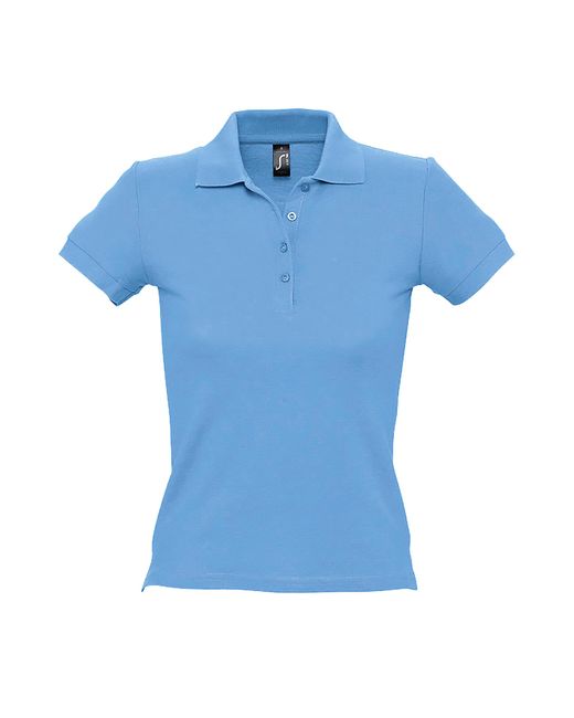 Sol's Blue Ladies People Pique Short Sleeve Cotton Polo Shirt (Sky)