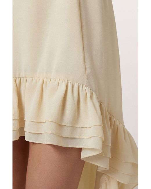MissPap Natural Premium Chiffon Ruffle Maxi Dress