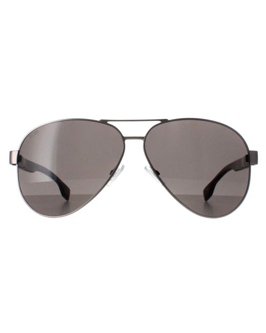 Boss Gray Aviator Matte Ruthenium 1560/O/S Metal for men