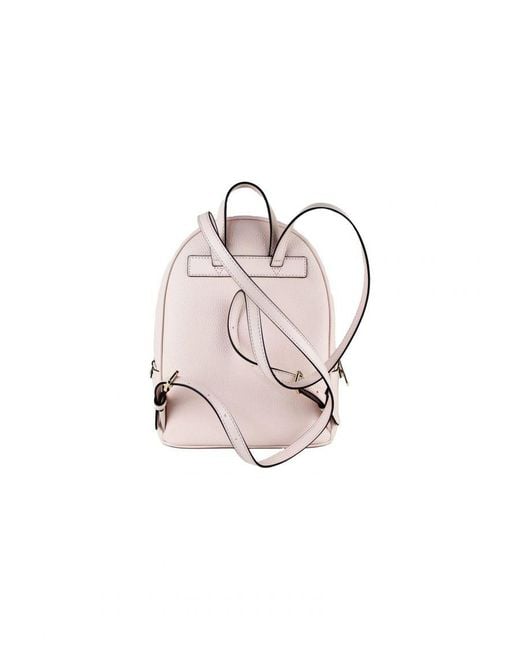 Michael Kors Pink Medium Leather Convertible Backpack With Multiple Compartments