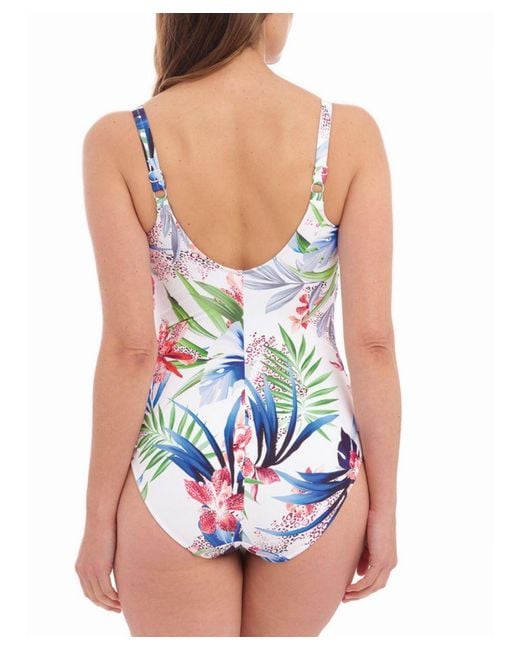 Fantasie Blue Santa Catalina Twist Front Adjustable Leg Swimsuit Depths Nylon