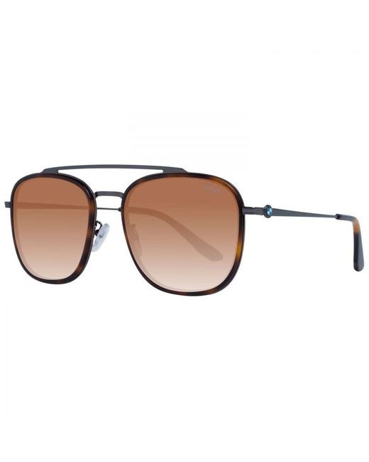BMW Brown Square Sunglasses With Gradient Lenses for men