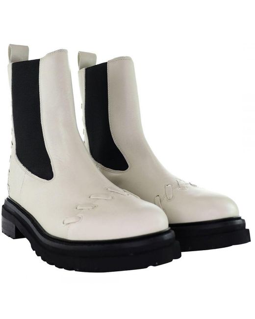 Ted Baker White Lukki Chelsea Boot With Whipstitch Detail, Leather