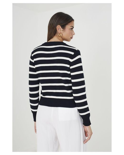 Brave Soul Blue 'Durham' Striped Knitted Cardigan