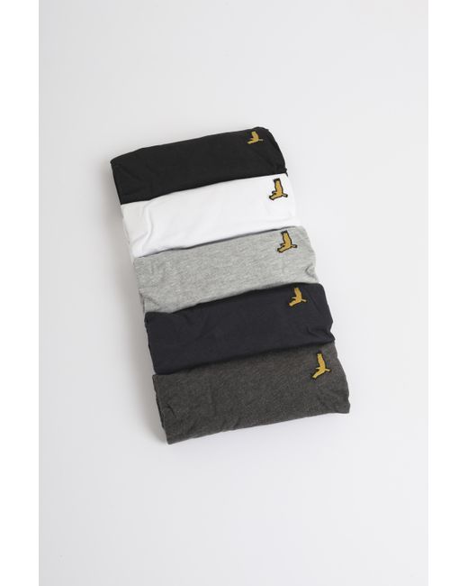 Brave Soul White 5-Pack 'Russell' Crew Neck T-Shirts for men