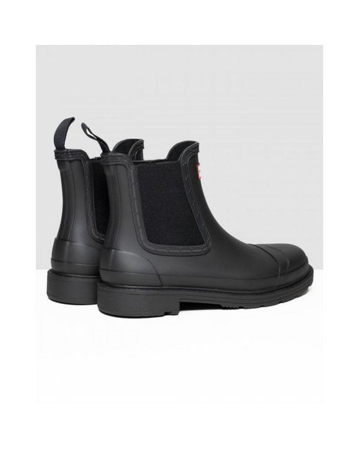 Hunter Black Commando Chelsea Boot
