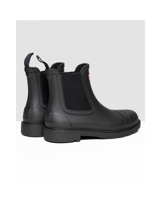 Hunter Black Commando Chelsea Boot