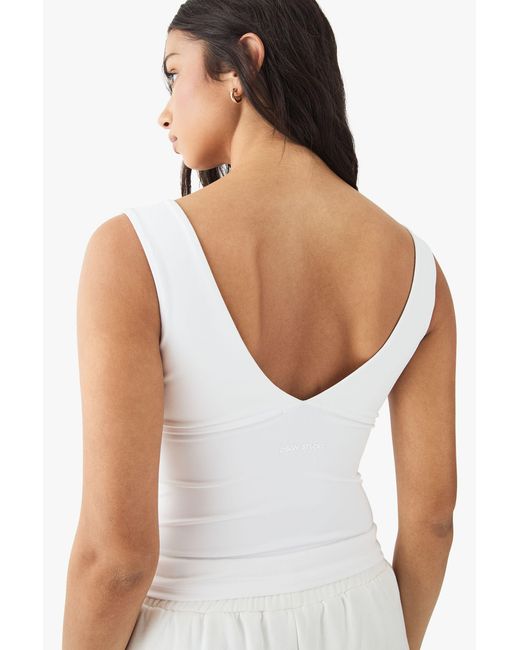 DSGN Studio White Sculpt Wrap Front Padded Vest Top