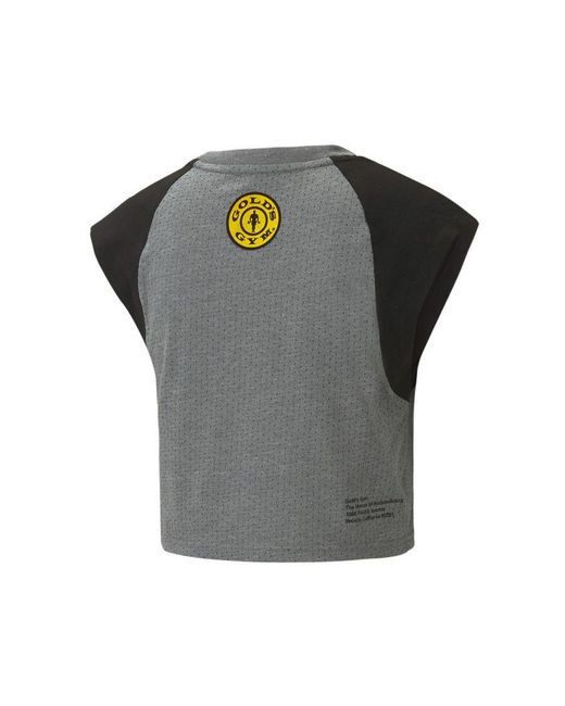 PUMA Gray X's Gym Logo Cropped Top
