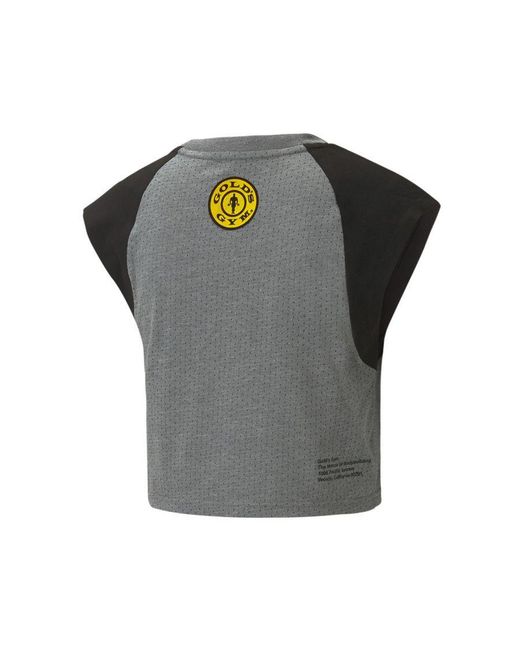 PUMA Gray X's Gym Logo Cropped Top