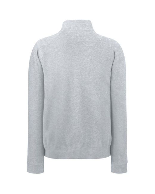 Fruit Of The Loom Gray Zip Neck Sweatshirt Top for men