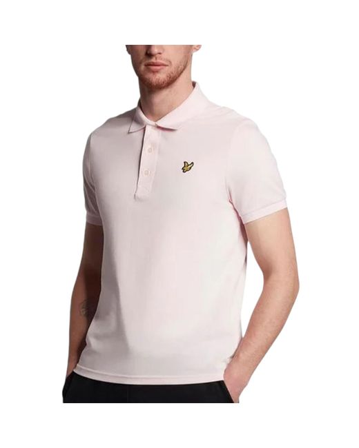 Lyle & Scott Pink Polo Shirt Short Sleeve Summer Golf Tee Cotton Jersey Sports for men