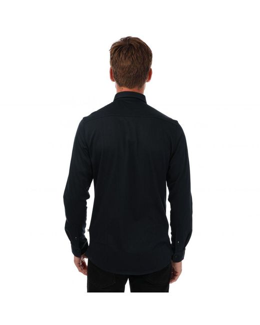 Ted Baker Black Marros Long Sleeve Jersey Shirt for men
