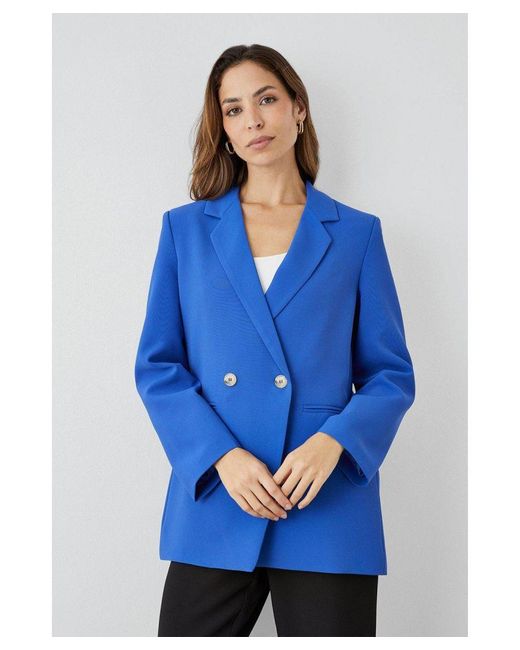 PRINCIPLES Blue Double Button Relaxed Blazer