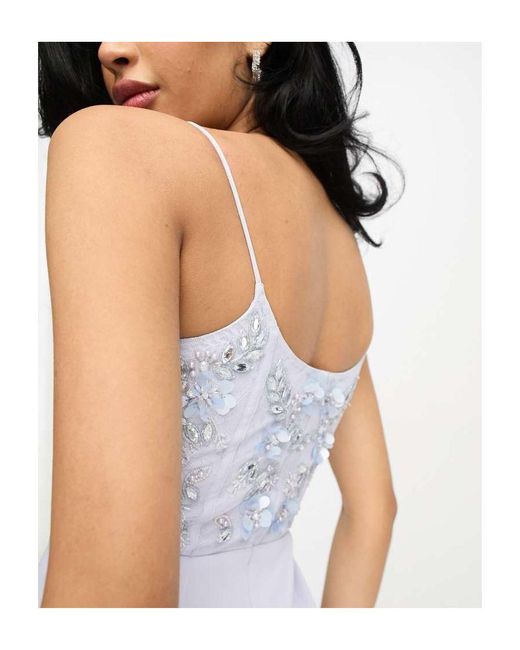 ASOS Cami Embellished Sequin Midi Dress With Lace in White Lyst UK