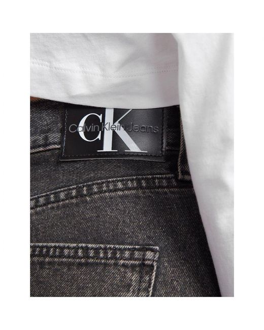 Calvin Klein Gray Womenss High Rise Straight Jeans