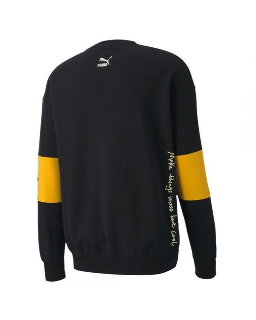 PUMA Blue X Rdet Randomevent Long Sleeve Crew Neck Sweaters 596664 01 Cotton for men