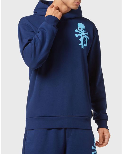Philipp Plein Sweatshirt Met Capuchon Gothic Plein in het Blue voor heren