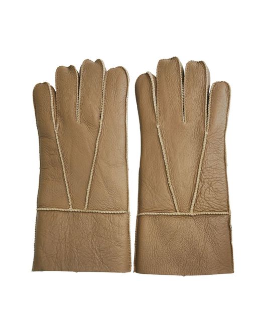 Infinity Leather Green Sheepskin Gloves With Roll Up/Down Cuff