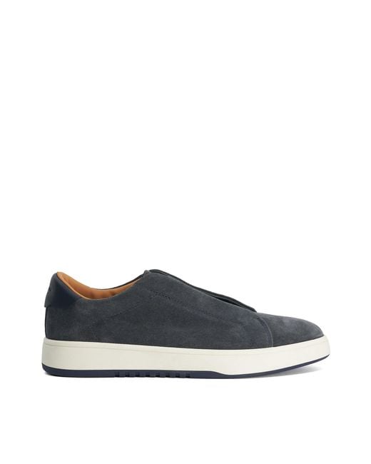 Dune Blue Troys Troys Lace-Less Cupsole Trainers for men