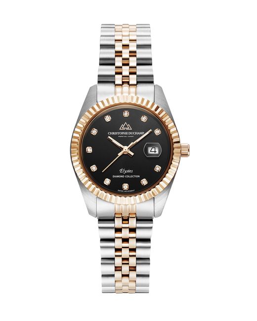 Christophe Duchamp Metallic Rose Elysees Sunray Watch 33Mm