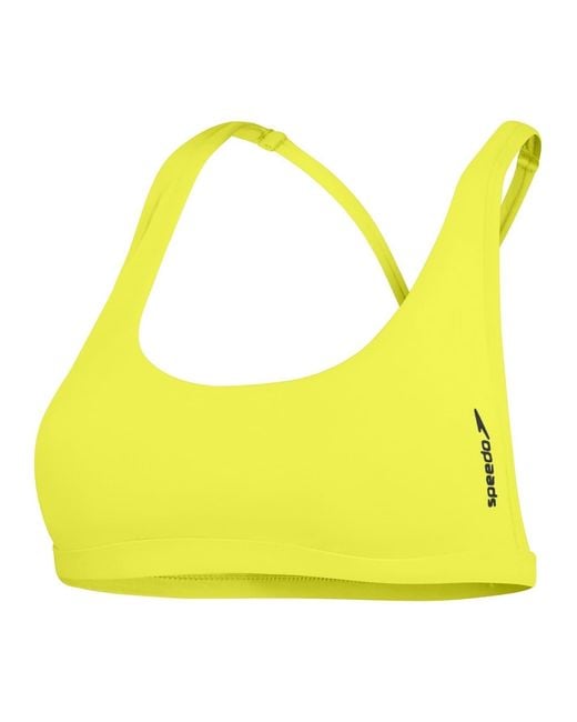 Speedo Yellow Regular Fit Neck Bikini Top