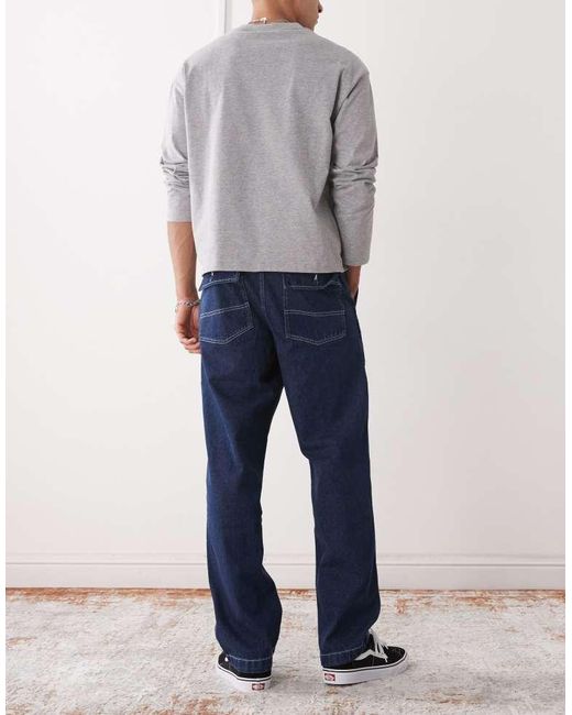 Vans Gray Fatigue Loose Fit Tapered Denim Jeans for men