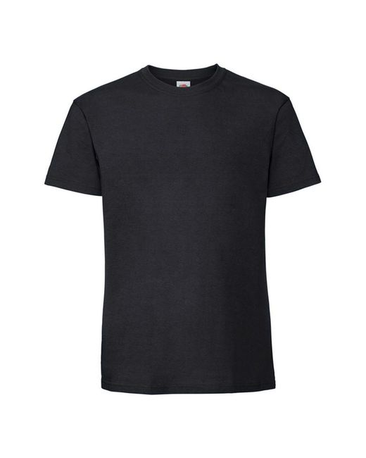 Fruit Of The Loom Black Iconic Premium Ringspun Cotton T-Shirt () for men