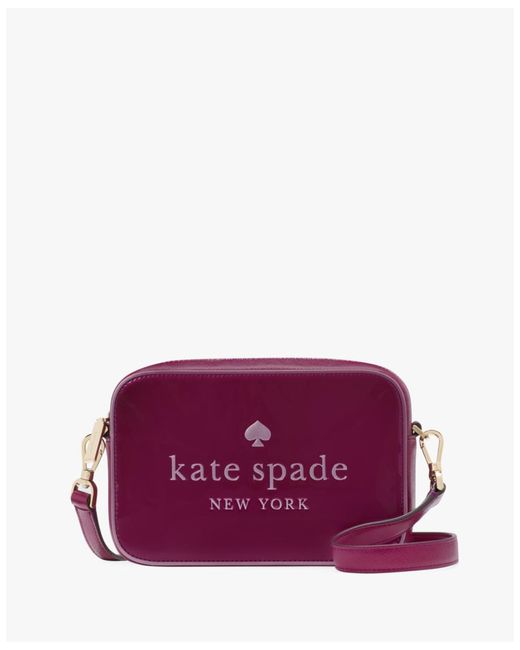 Kate Spade Purple Oh Snap Patent Mixed Materials Mini Camera Bag
