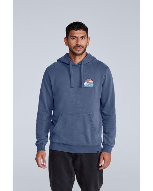 Mountain Warehouse Blue 'River' Hoodie Drawcord Adjustable Hood Cosy Pullover Cotton for men