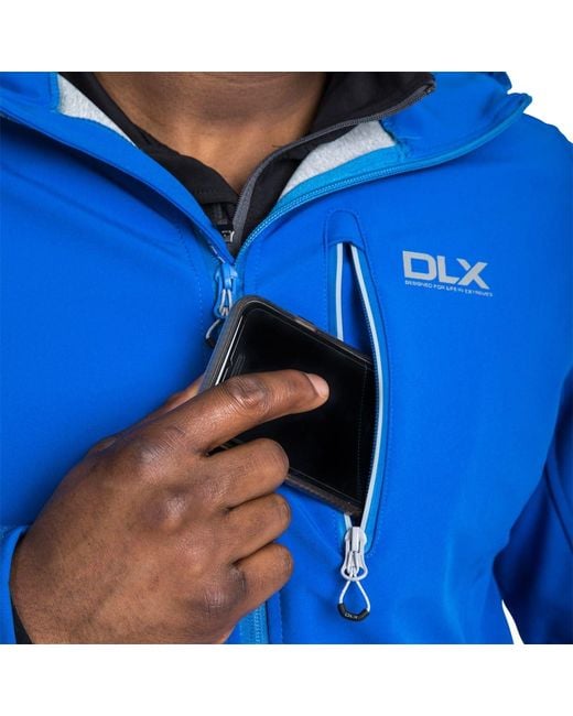 DLX Blue Marten Hooded Softshell Jacket for men