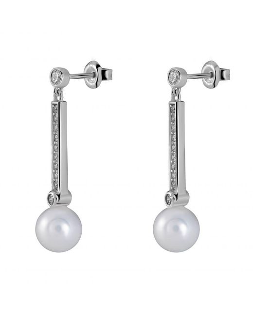 Orphelia White 925 Sterling Drop Earrings