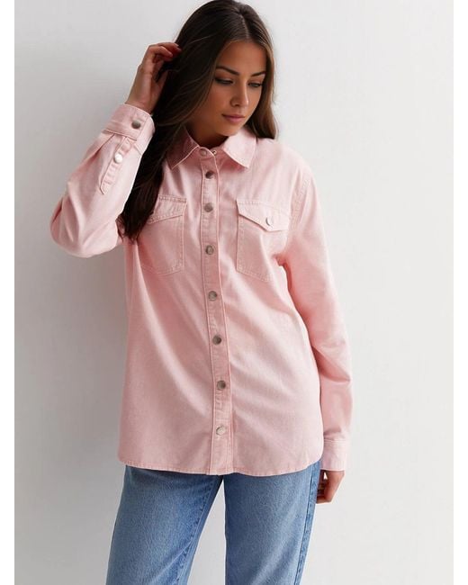 Secret Label Pink Coloured Denim Shirt