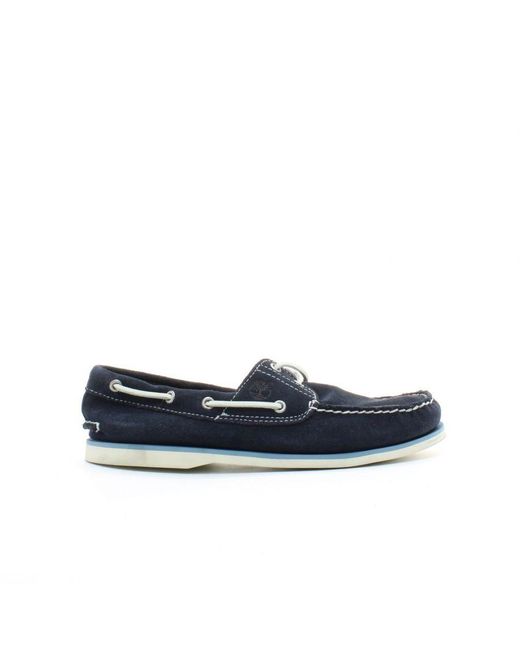 Timberland Classic 2 Eye Boat Deck Shoes Navy Blue Suede 6169a B17e Leather for men