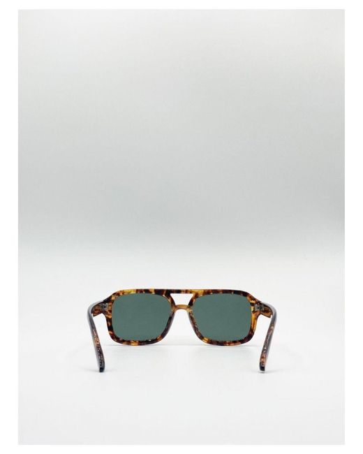 SVNX Multicolor 70'S Navigator Plastic Frame Sunglasses for men
