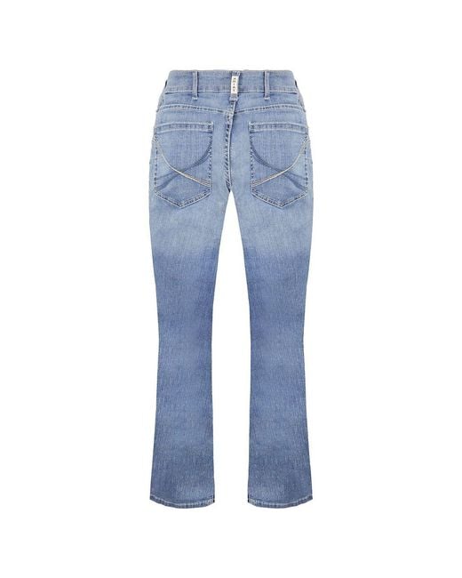 Ariat Blue Real Denim Mid Rise Boot Cut Light Vivian Jeans Cotton